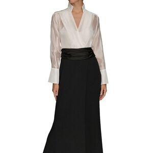 NWT DONNA KARAN GORGEOUS ORGANZA WRAP SCUBA CREPE & SATIN GOWN!!!